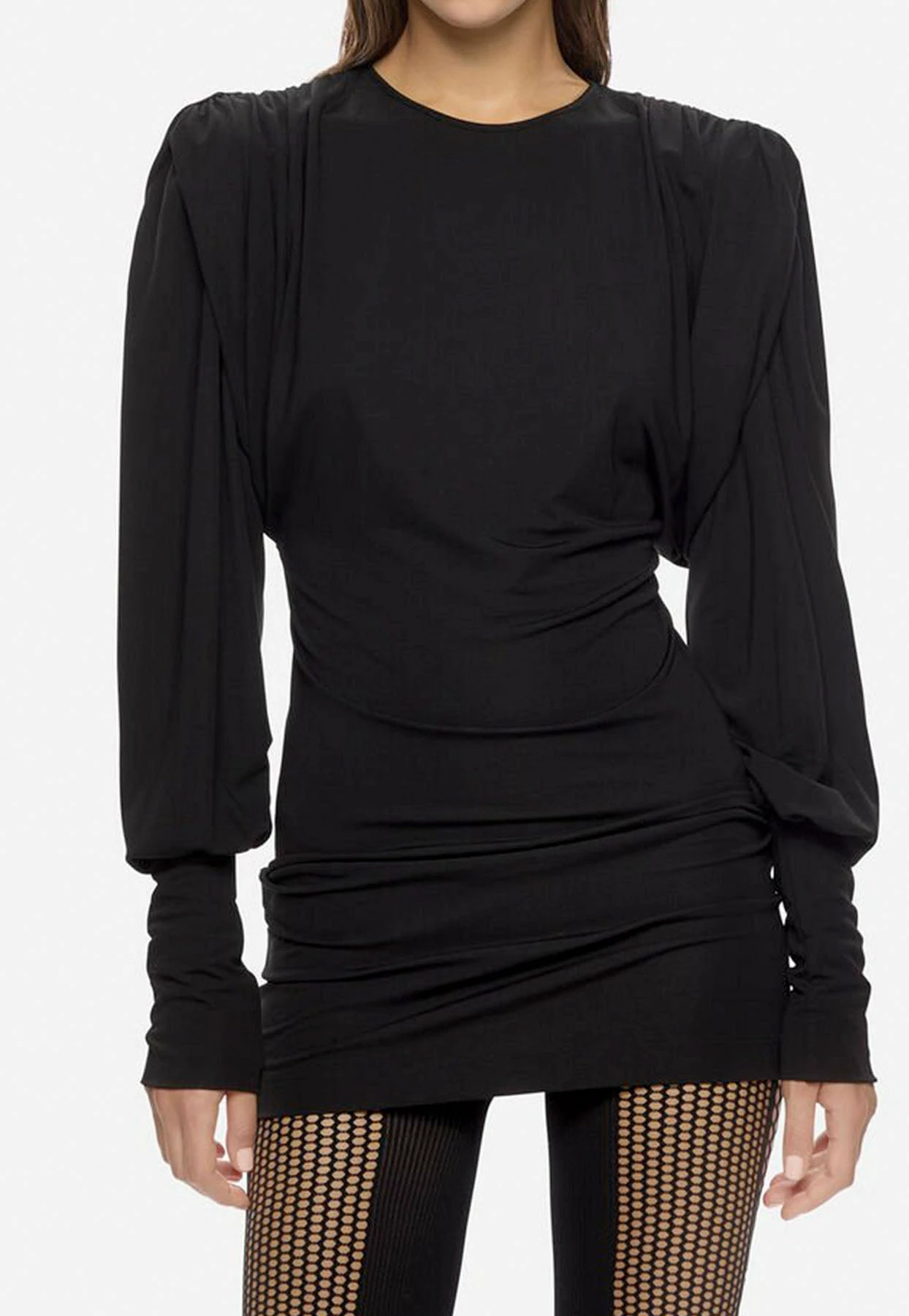 The Attico Quinn Long-Sleeved Mini Dress Black 1 The Attico Quinn Long-Sleeved Mini Dress Black