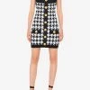 Balmain Houndstooth Sleeveless Mini Dress Monochrome