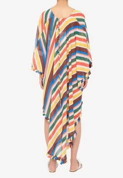 GANNI Asymmetric Striped Long-sleeved Beach Dress Multicolor 7 GANNI Asymmetric Striped Long-sleeved Beach Dress Multicolor -Evening Dresses Popular Store MzI2OTg2