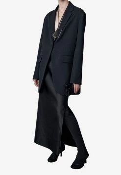 The Row Kanita Midi Silk Skirt Black