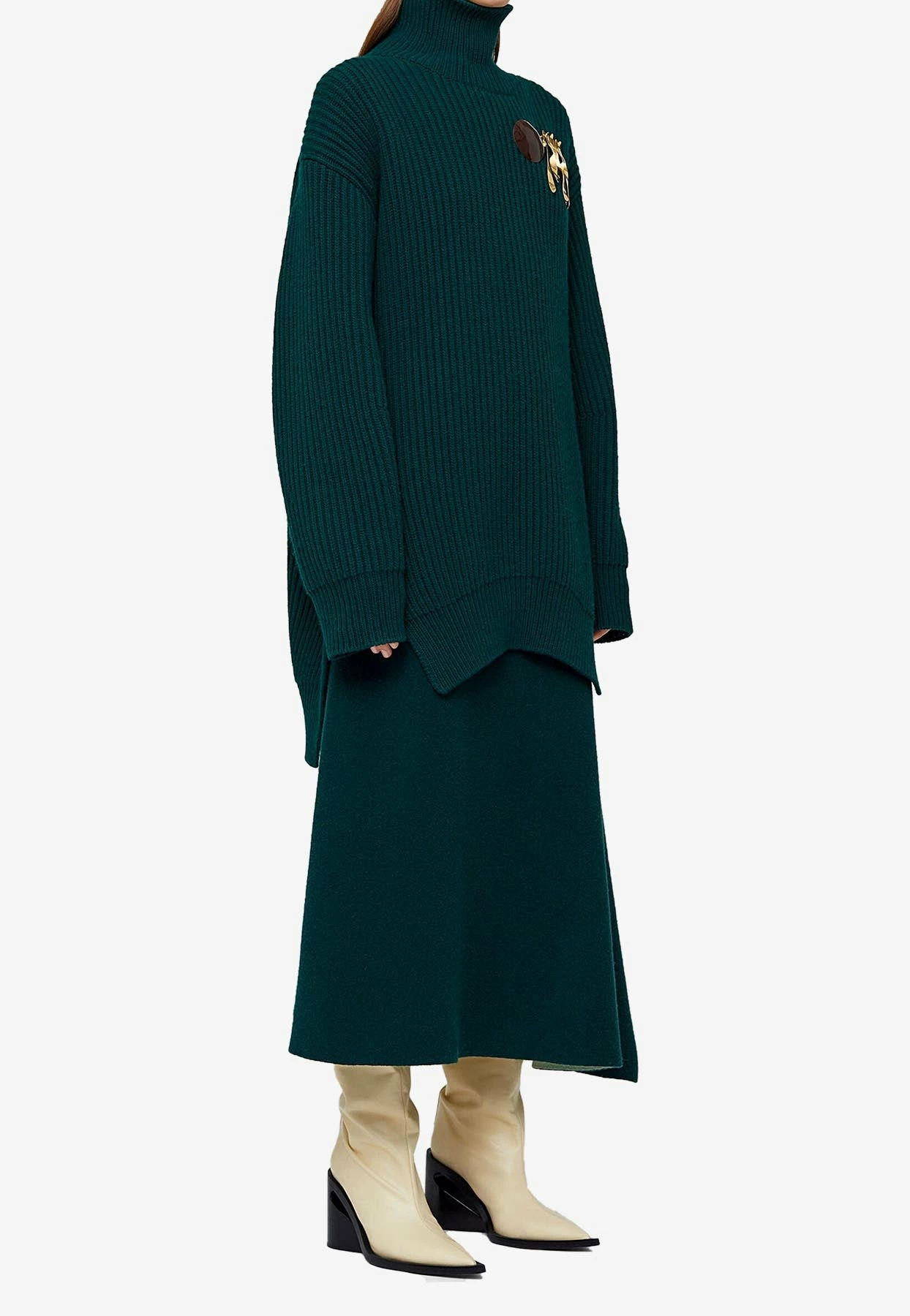 Jil Sander Reversible Asymmetric Midi Skirt Green 2 Jil Sander Reversible Asymmetric Midi Skirt Green - Image 2