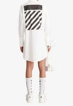 Off-White Diag Asymmetric Shirt Dress White 7 Off-White Diag Asymmetric Shirt Dress White -Evening Dresses Popular Store MzI4MjQ2