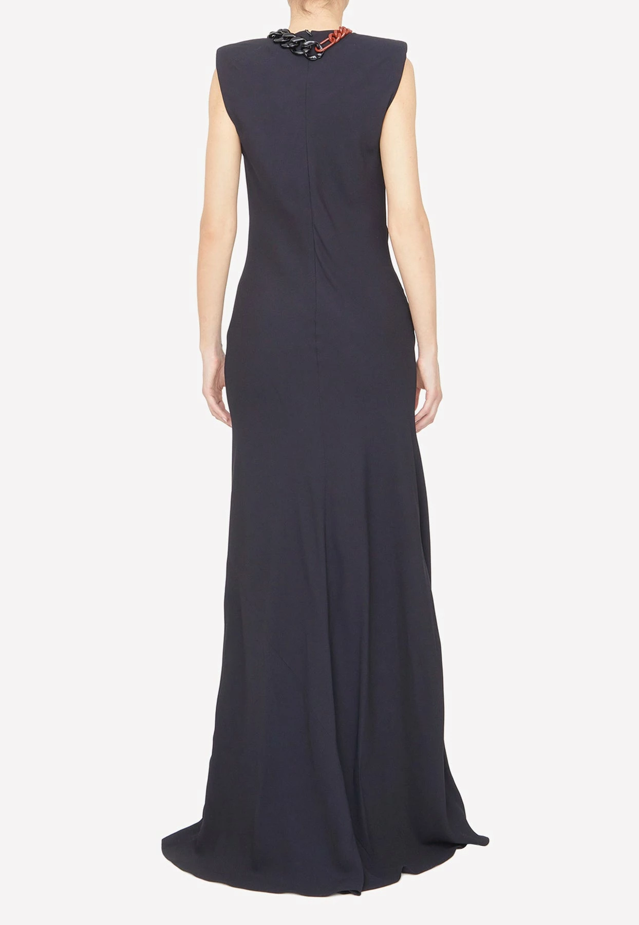 Stella McCartney Chain Detail Long Dress Black 4 Stella McCartney Chain Detail Long Dress Black - Image 4