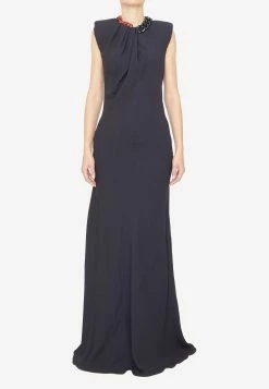Stella McCartney Chain Detail Long Dress Black