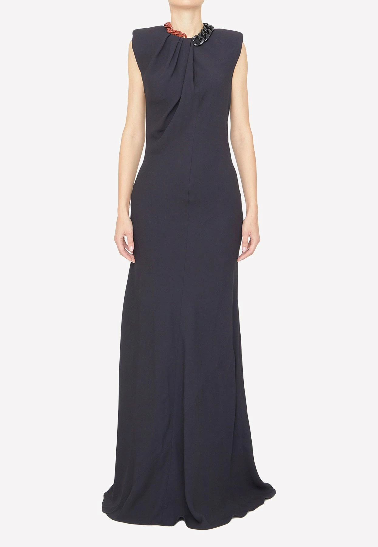 Stella McCartney Chain Detail Long Dress Black 1 Stella McCartney Chain Detail Long Dress Black