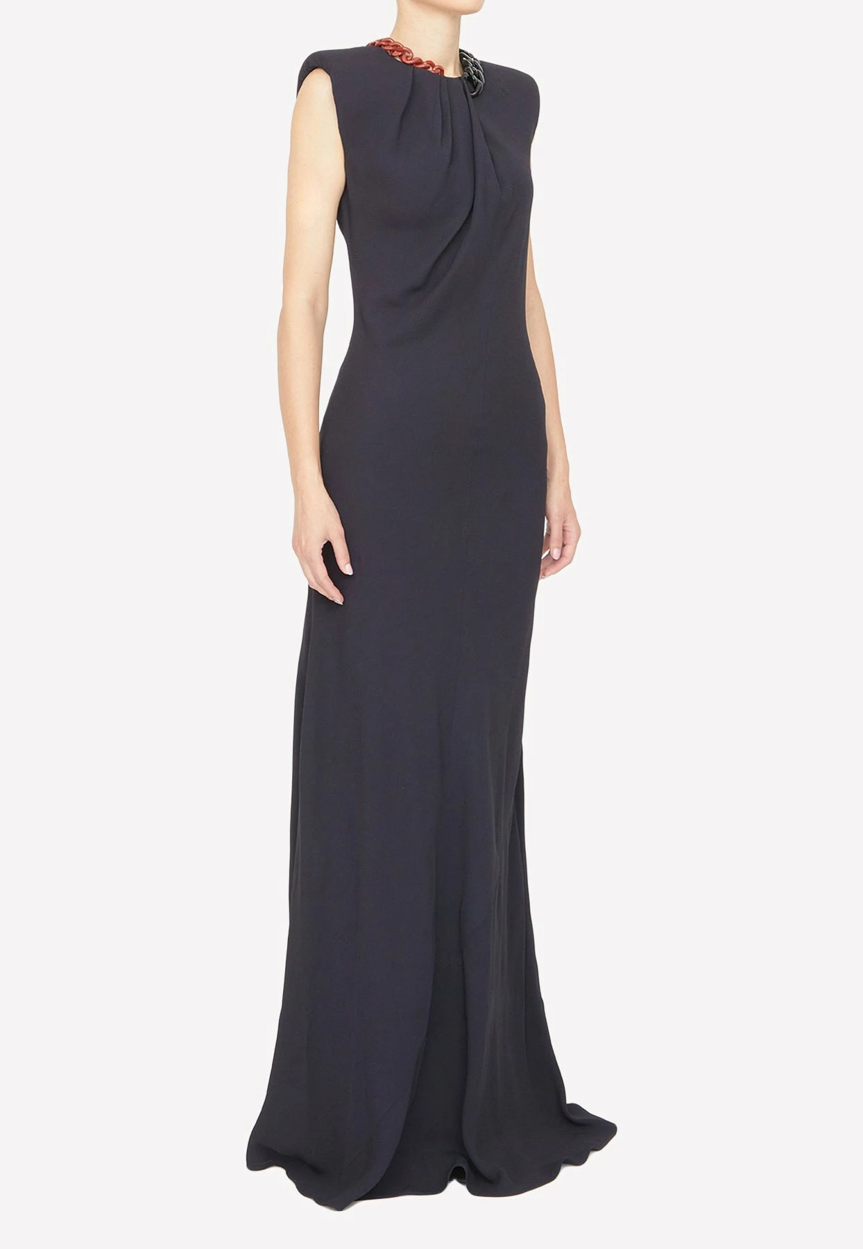 Stella McCartney Chain Detail Long Dress Black 2 Stella McCartney Chain Detail Long Dress Black - Image 2