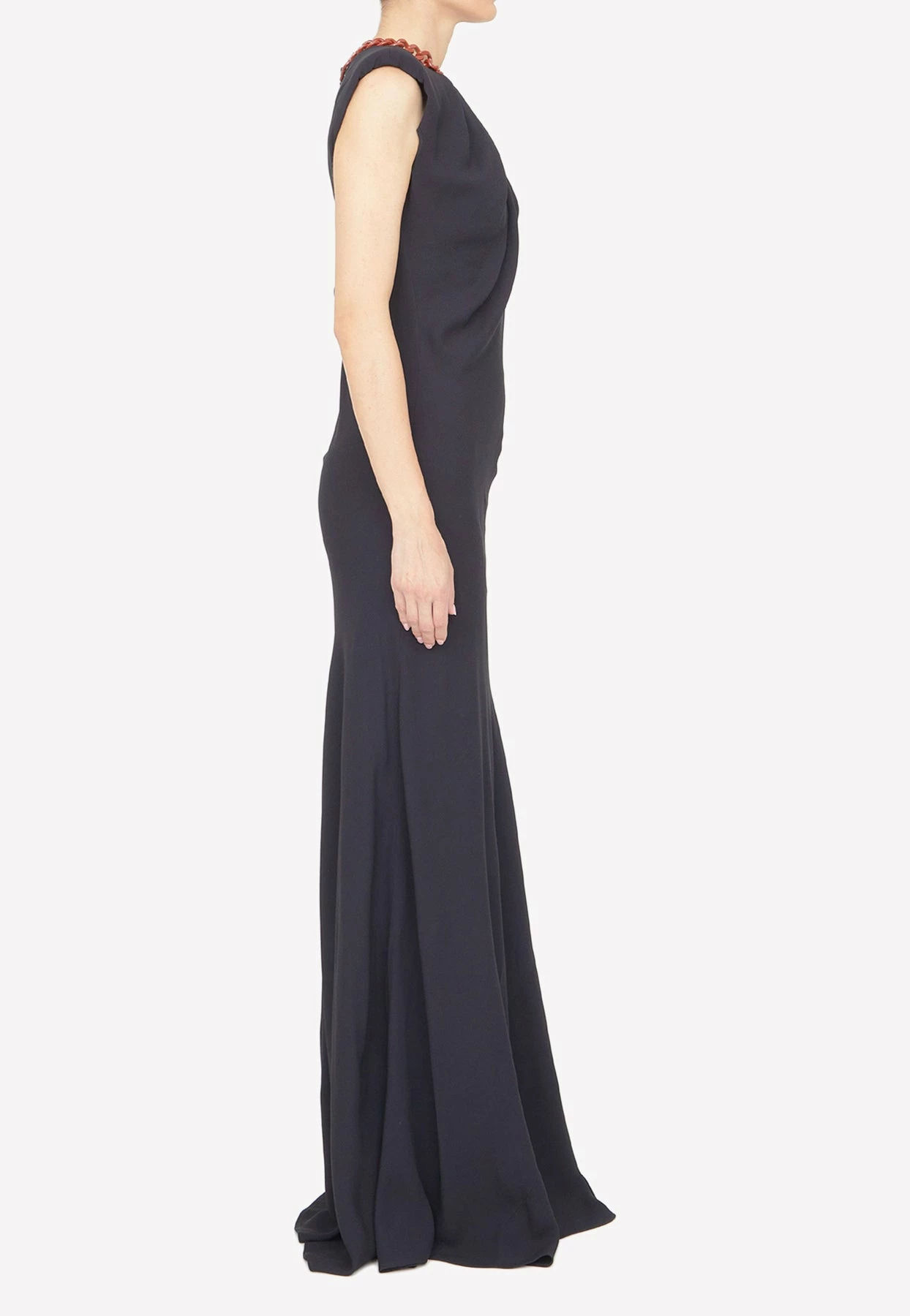 Stella McCartney Chain Detail Long Dress Black 3 Stella McCartney Chain Detail Long Dress Black - Image 3