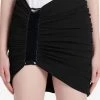 Balmain Asymmetric Ruched Mini Skirt Black