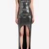 Balmain Crystal-Embellished Asymmetric Gown Silver