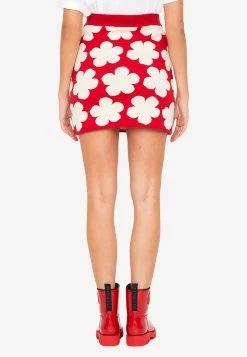 Kenzo Floral Wool Jacquard Mini Skirt Red 7 Kenzo Floral Wool Jacquard Mini Skirt Red -Evening Dresses Popular Store MzM1NzQ1