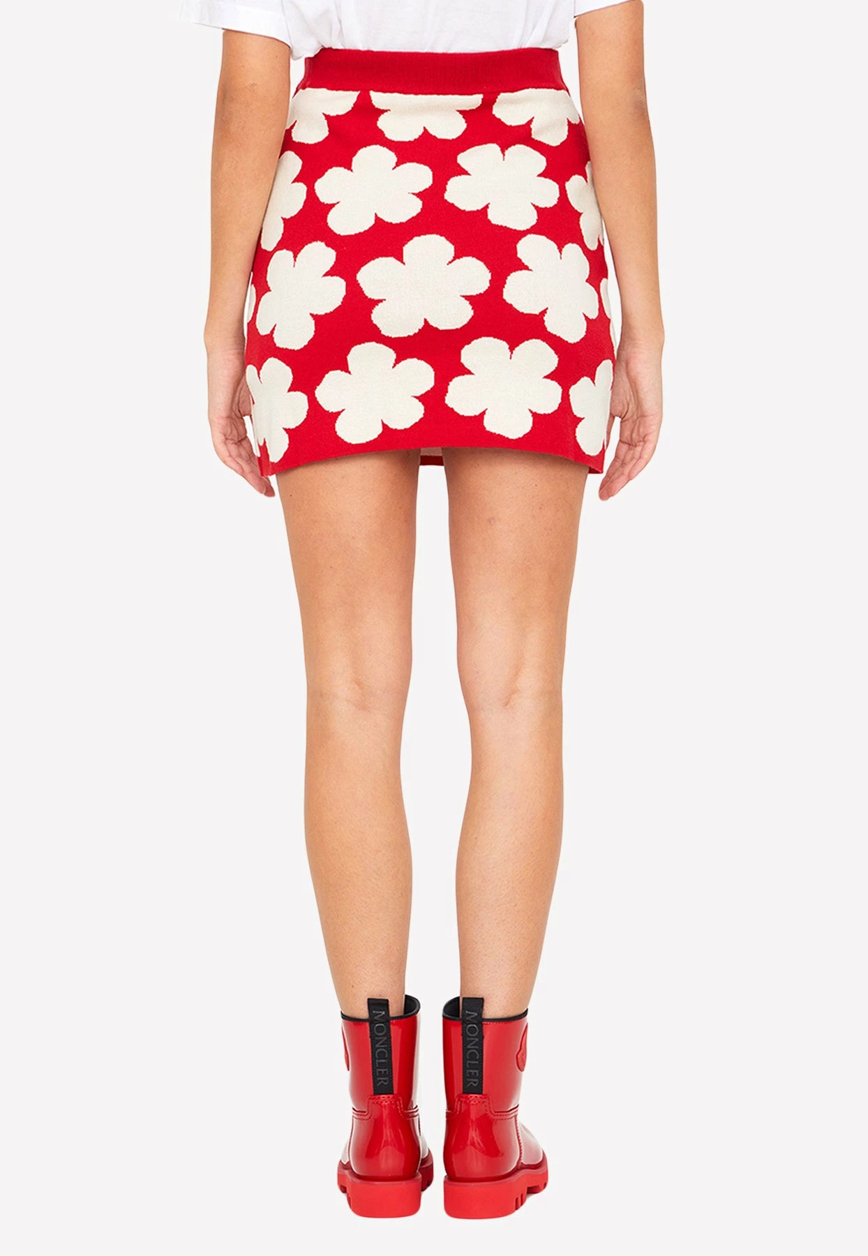 Kenzo Floral Wool Jacquard Mini Skirt Red 4 Kenzo Floral Wool Jacquard Mini Skirt Red - Image 4
