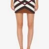 Burberry Chevron Knit Mini Skirt Brown