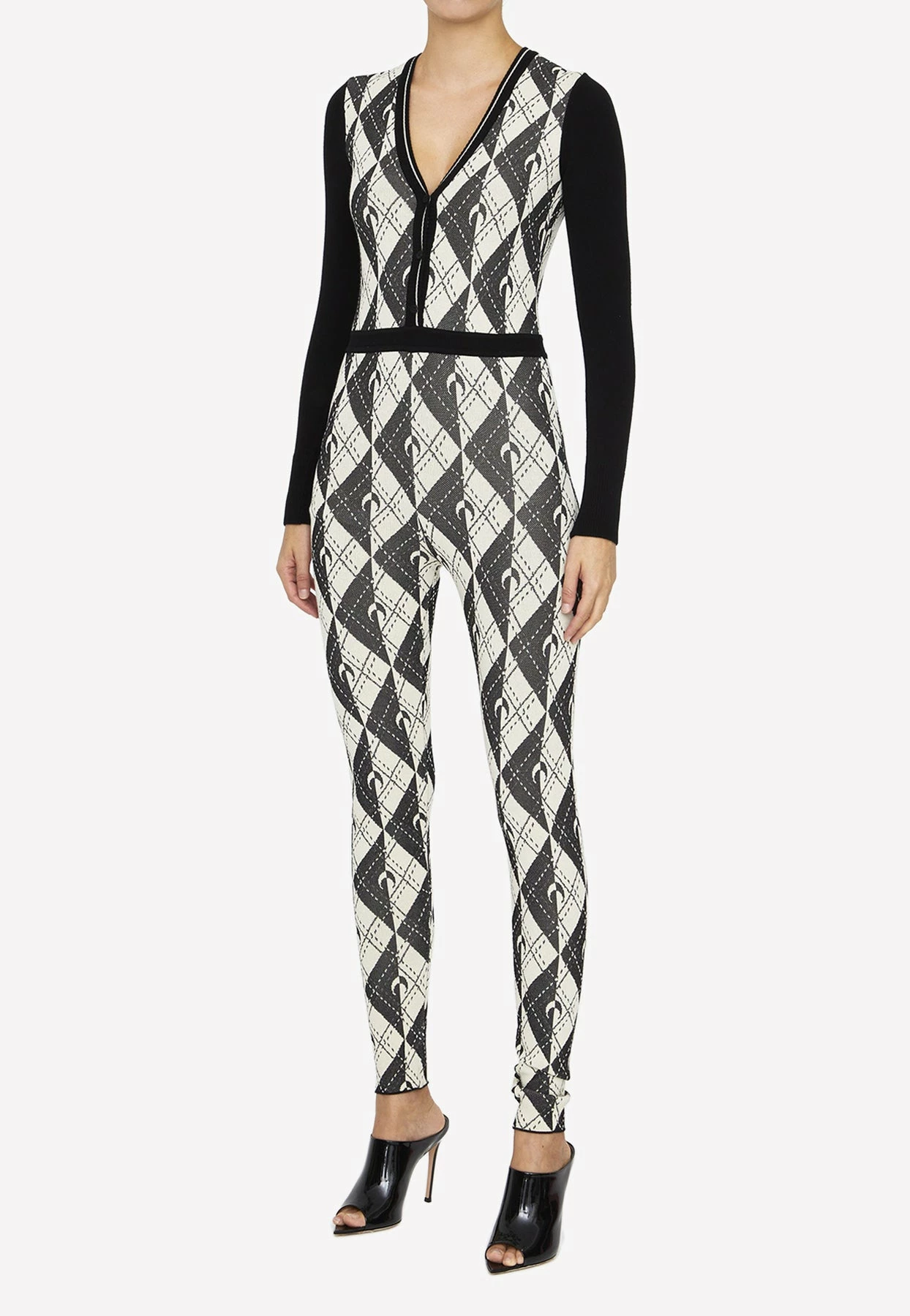 Marine Serre Royal Moon Knitted Cat-Suit Monochrome 2 Marine Serre Royal Moon Knitted Cat-Suit Monochrome - Image 2