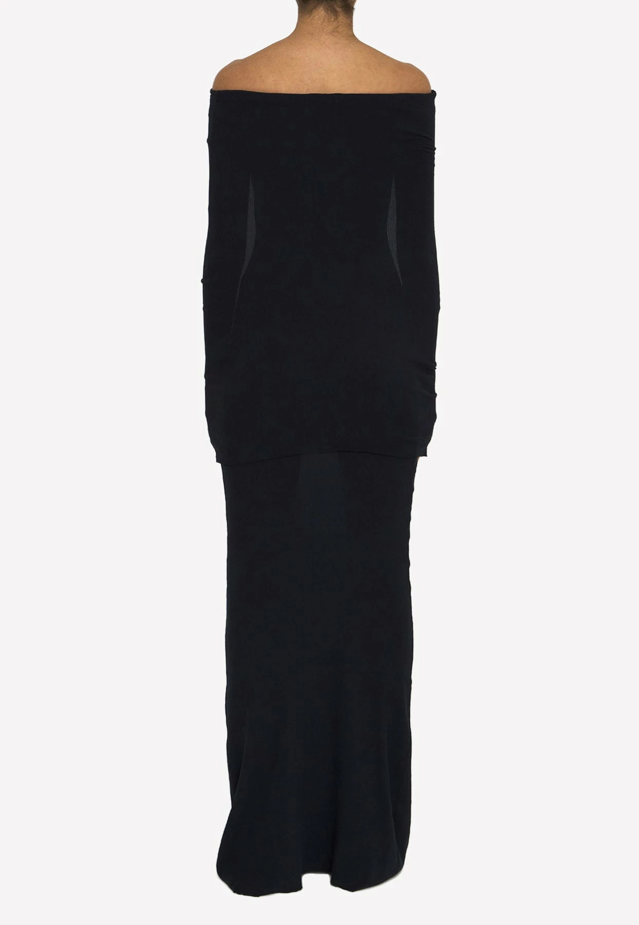 Balenciaga Double-Layer Off-Shoulder Maxi Dress Black 4 Balenciaga Double-Layer Off-Shoulder Maxi Dress Black - Image 4