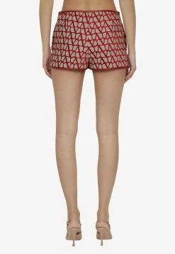 Valentino Iconographe Logo Mini Shorts Red -Evening Dresses Popular Store MzU0ODg1