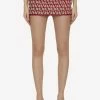 Valentino Iconographe Logo Mini Shorts Red
