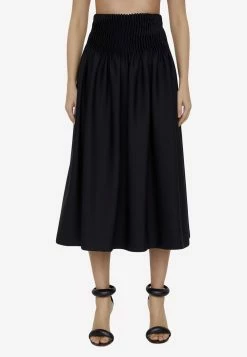 Max Mara Pleated Midi Skirt Black