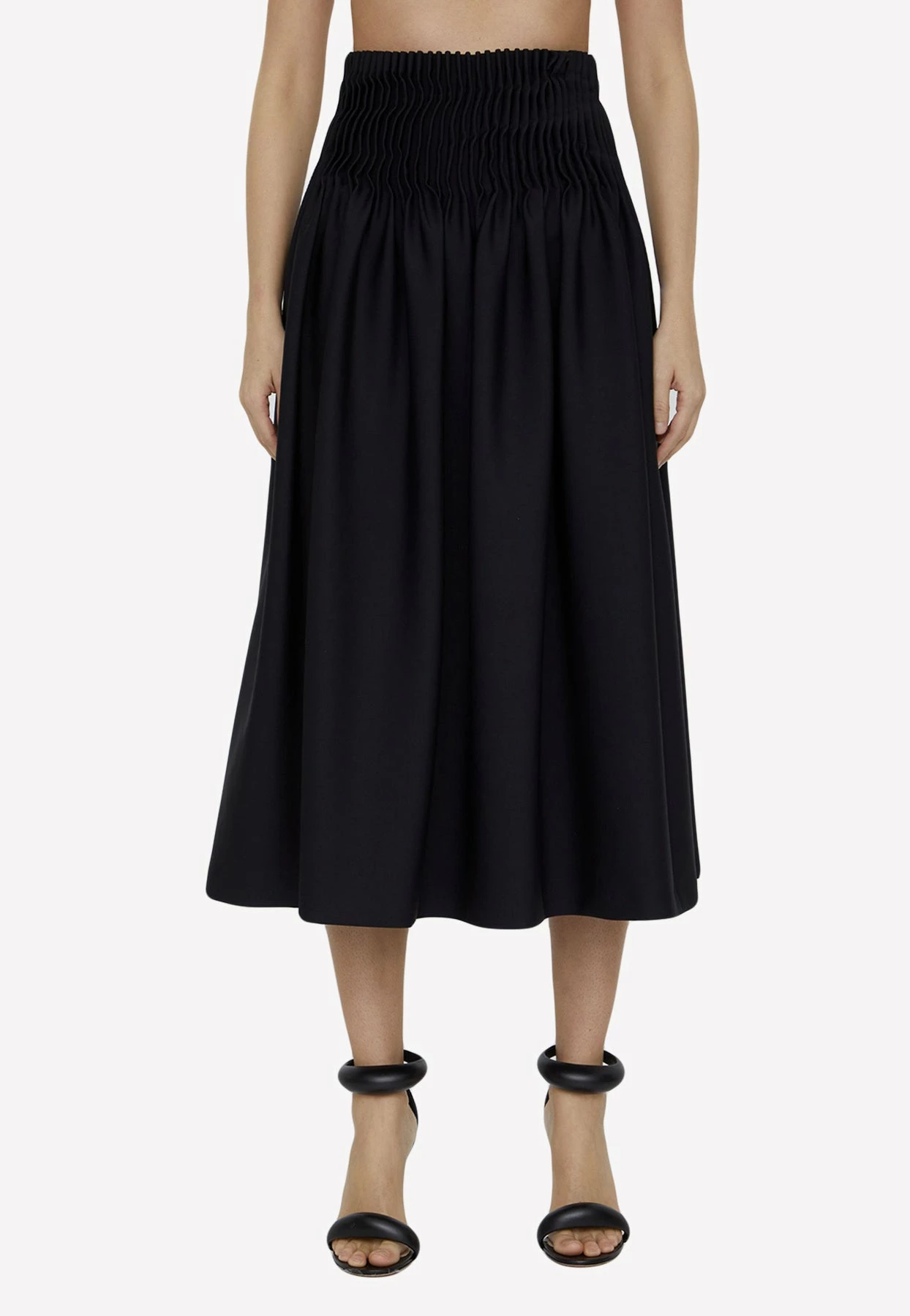 Max Mara Pleated Midi Skirt Black 1 Max Mara Pleated Midi Skirt Black
