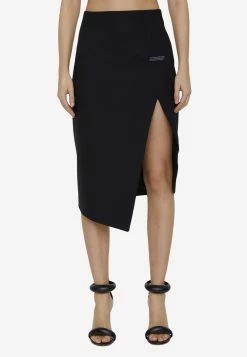Off-White Tailored Midi Skirt Black
