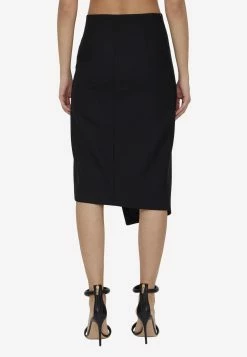 Off-White Tailored Midi Skirt Black -Evening Dresses Popular Store MzU1MTkw
