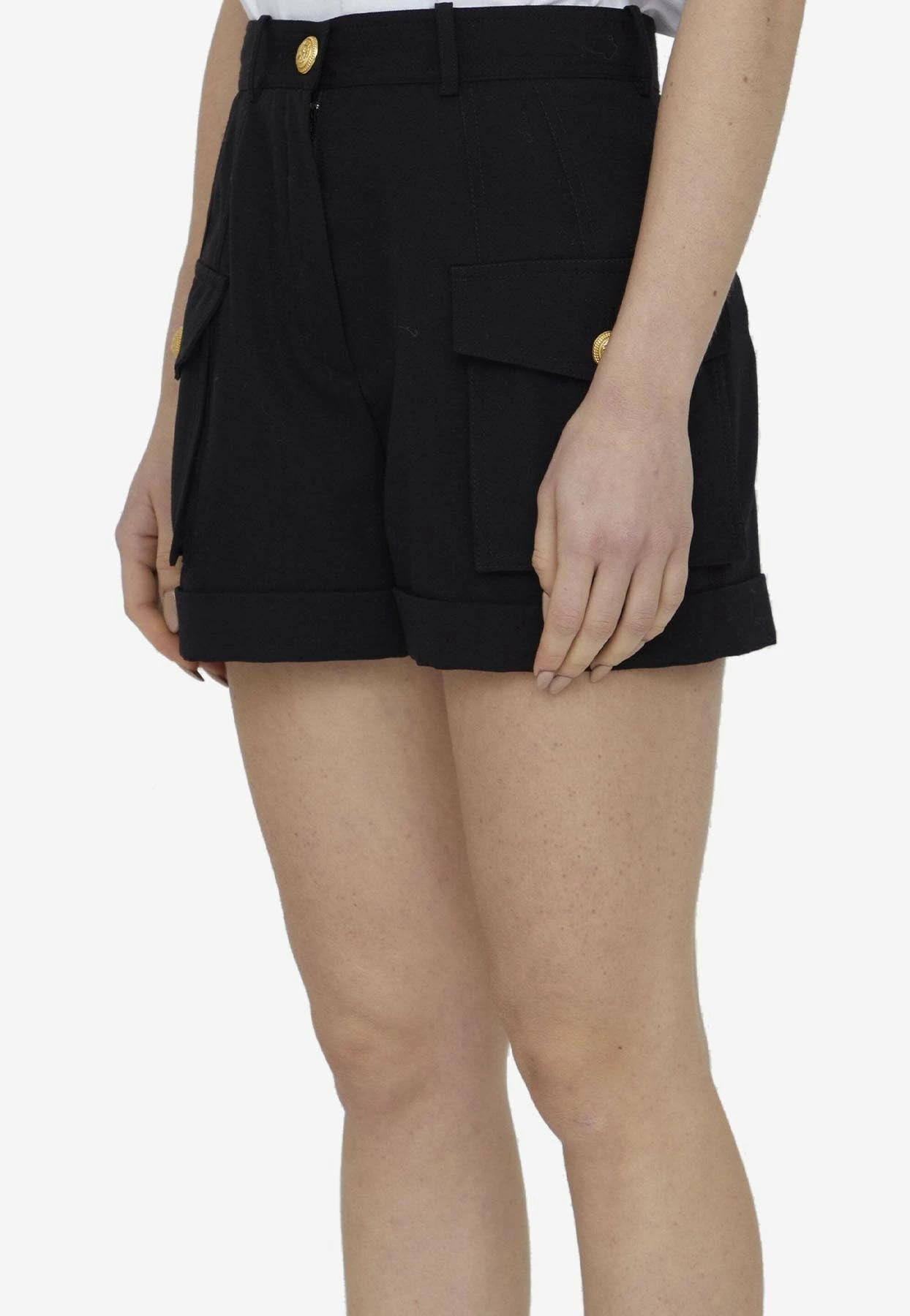 Balmain Grain De Poudre Cargo Shorts Black 2 Balmain Grain De Poudre Cargo Shorts Black - Image 2