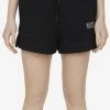GANNI Logo-Embroidered Drawstring Shorts Black