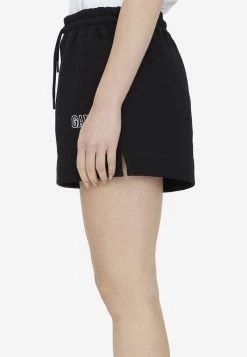 GANNI Logo-Embroidered Drawstring Shorts Black 6 GANNI Logo-Embroidered Drawstring Shorts Black -Evening Dresses Popular Store MzU3MDA3