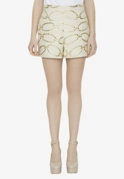 Valentino Chain 1967 Brocade Shorts Gold