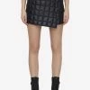 Moncler Plaid Quilted Mini Wrap Skirt Black