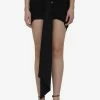 The Attico Fran Draped Mini Skirt Black
