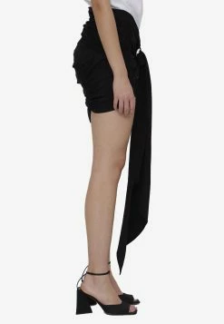 The Attico Fran Draped Mini Skirt Black -Evening Dresses Popular Store MzUwNDg2