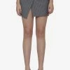 The Attico Pinstripe Wrap Mini Skirt Gray