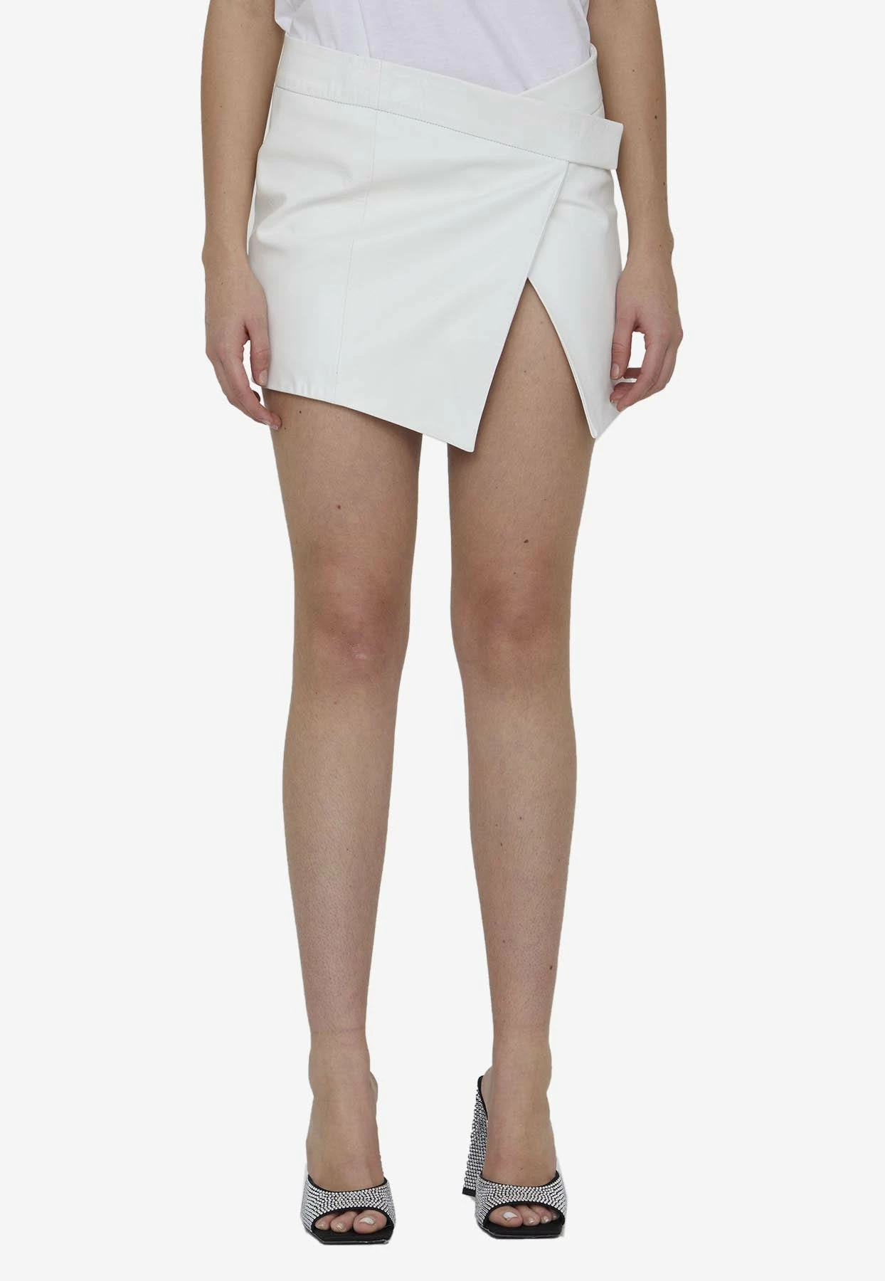 The Attico Cloe Mini Leather Skirt White 1 The Attico Cloe Mini Leather Skirt White
