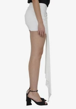 The Attico Fran Draped Mini Skirt White -Evening Dresses Popular Store MzUwNTY4