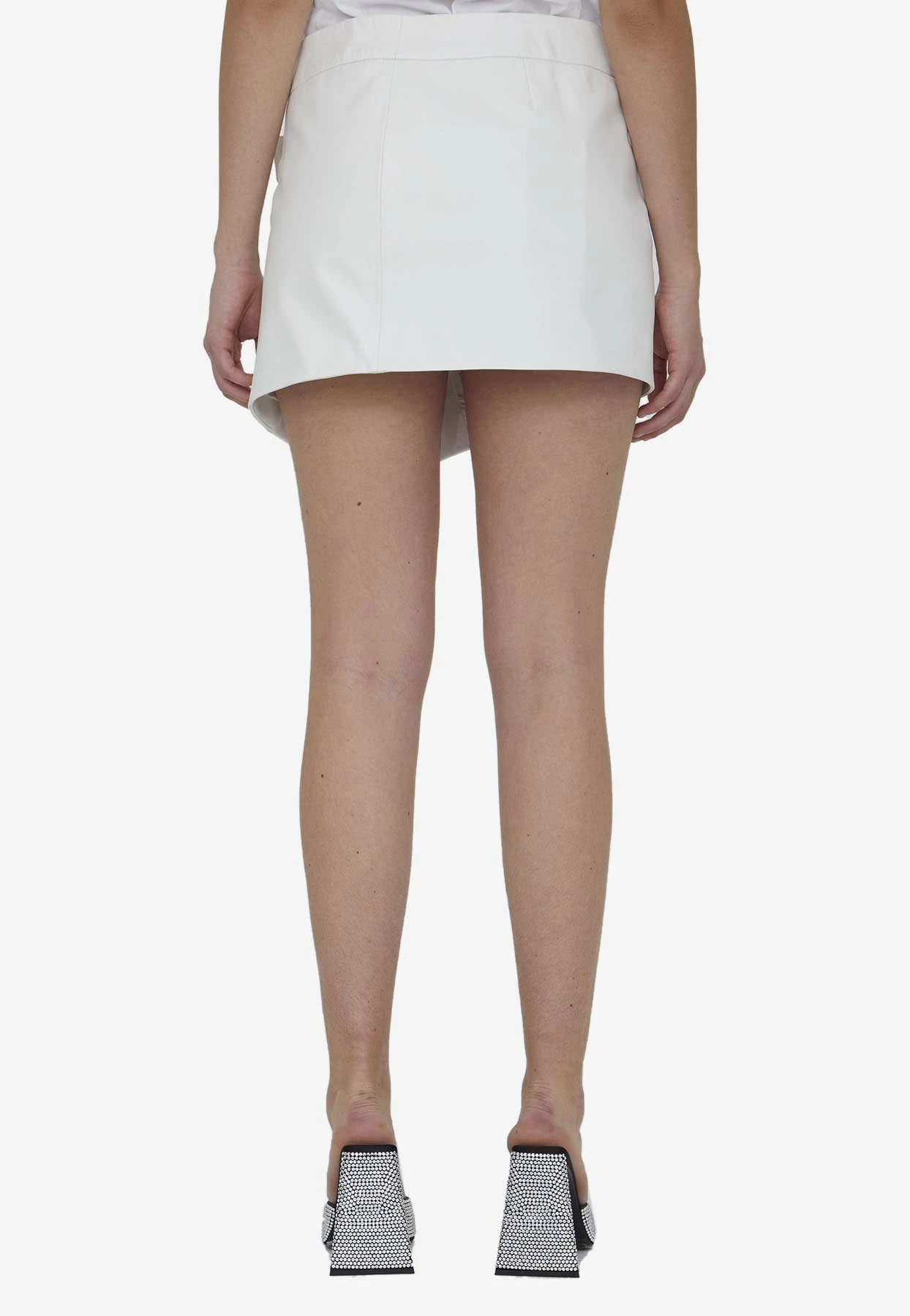 The Attico Cloe Mini Leather Skirt White 4 The Attico Cloe Mini Leather Skirt White - Image 4