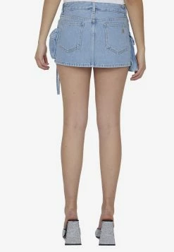 The Attico Cargo Denim Mini Skirt Blue -Evening Dresses Popular Store MzUwNjg1