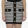 Balmain High-Waist Buttoned Knit Skirt Monochrome
