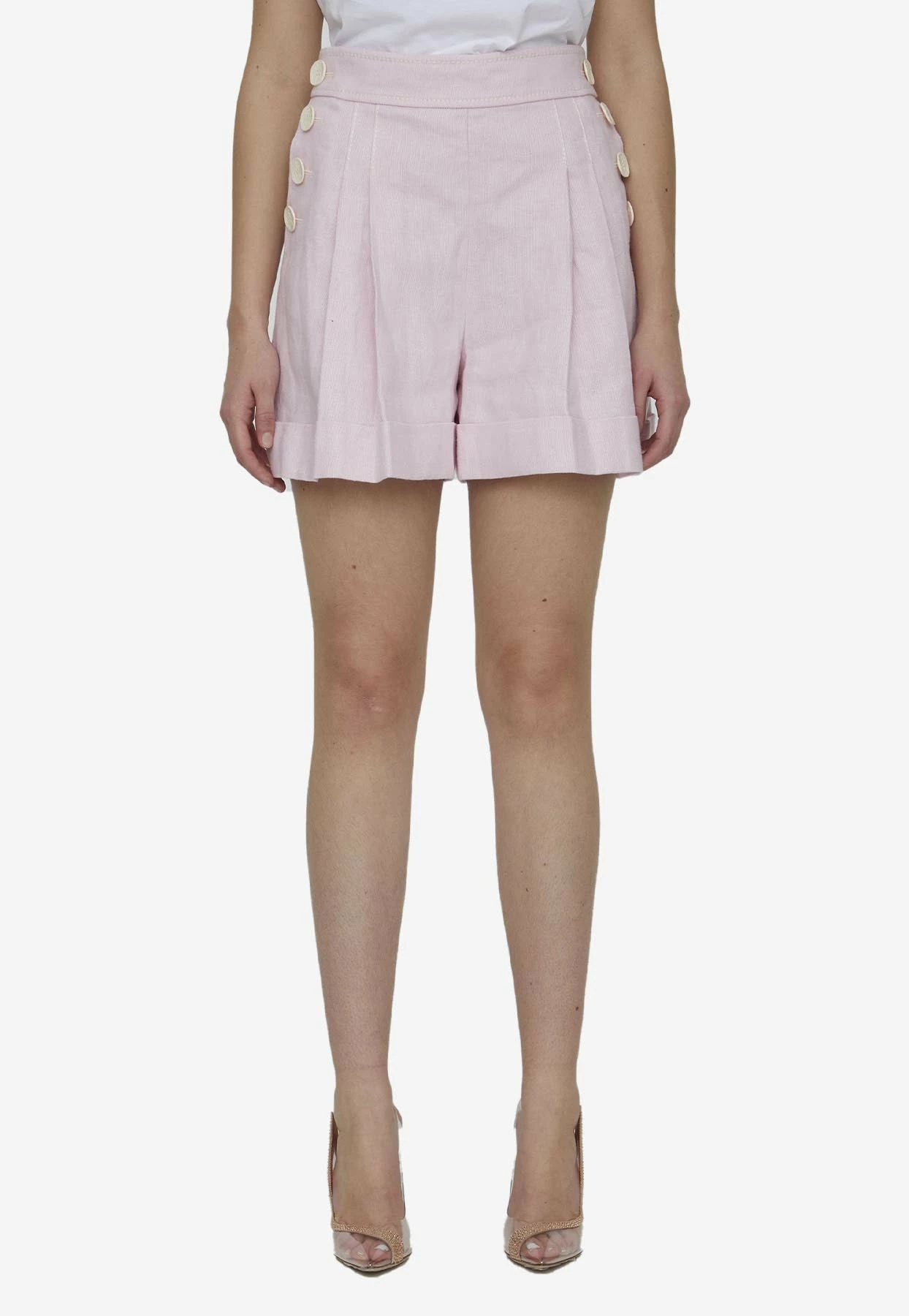 Zimmermann High-Waisted High Tide Shorts Pink 1 Zimmermann High-Waisted High Tide Shorts Pink