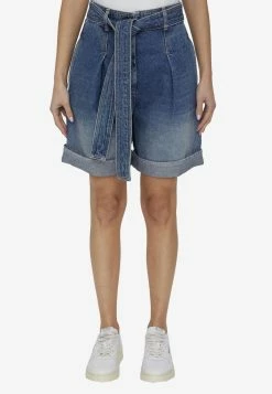 Golden Goose DB Belted Denim Shorts Blue
