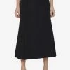 The Row Avianna Midi Skirt In Wool Black