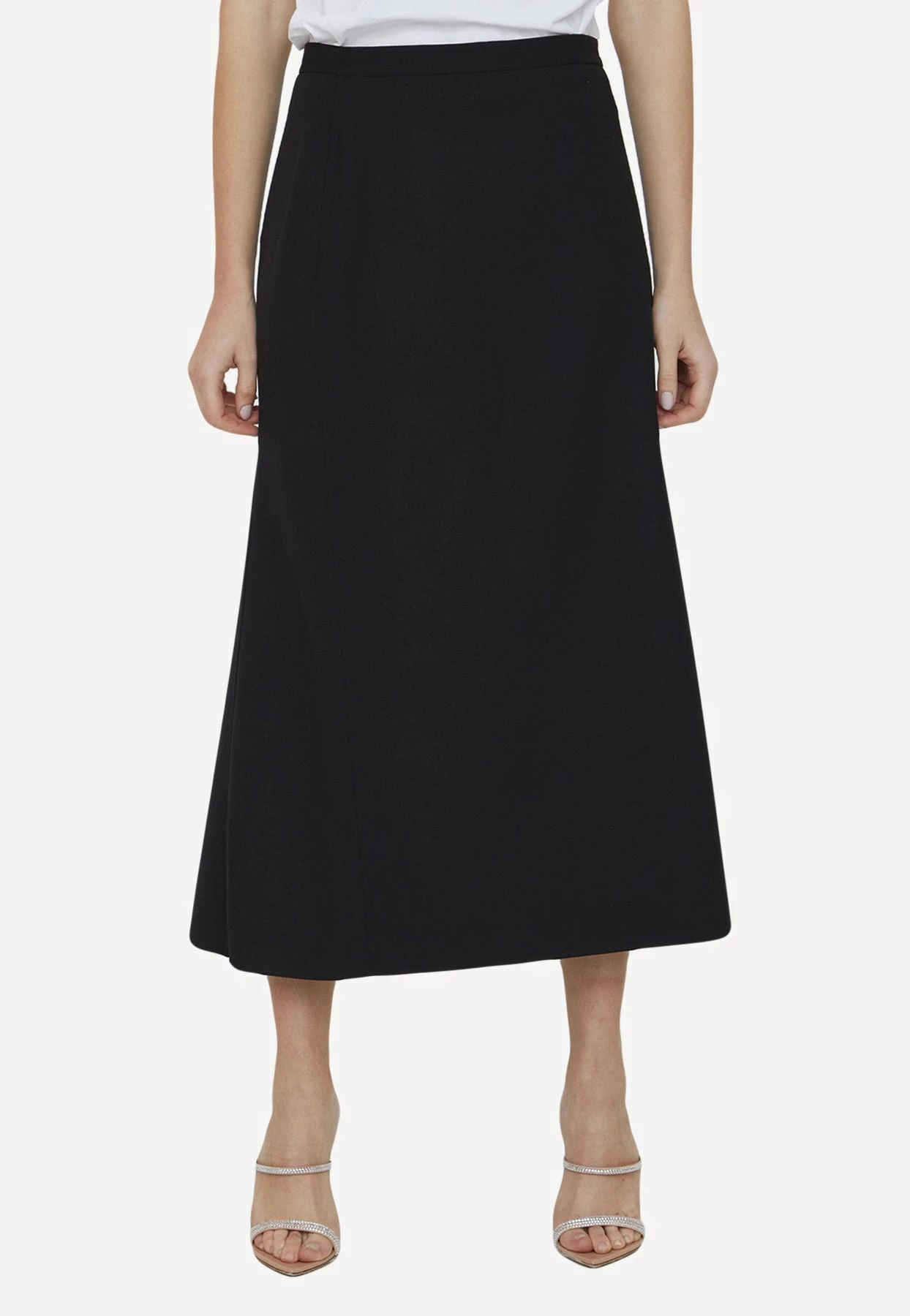 The Row Avianna Midi Skirt In Wool Black 1 The Row Avianna Midi Skirt In Wool Black