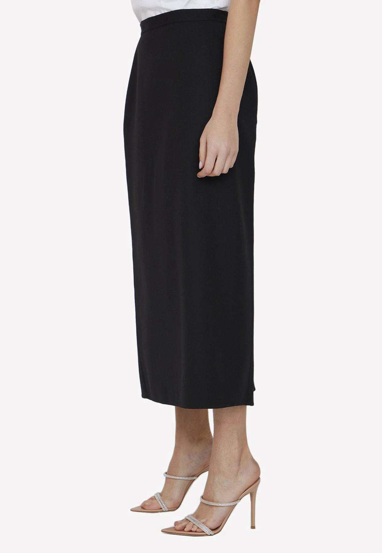 The Row Avianna Midi Skirt In Wool Black 2 The Row Avianna Midi Skirt In Wool Black - Image 2