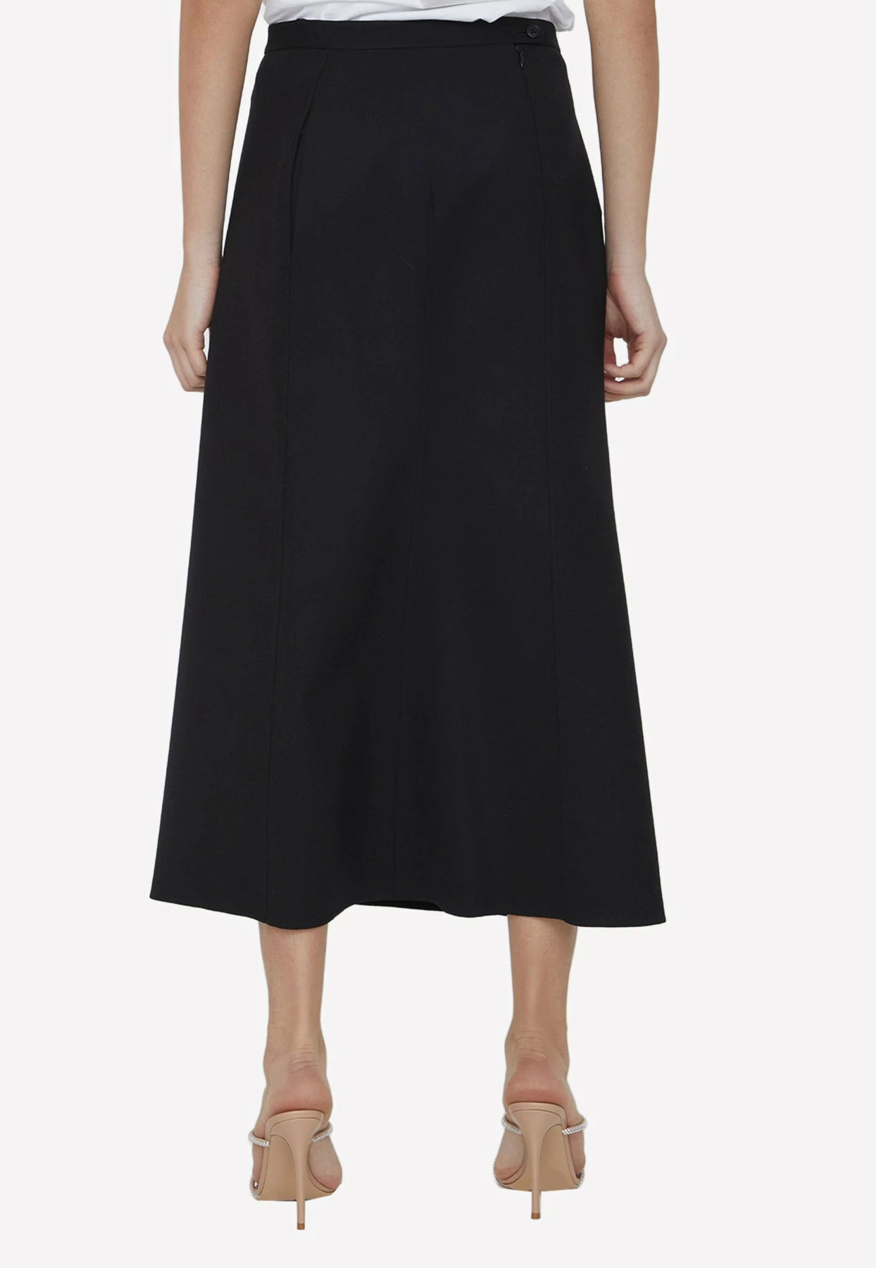 The Row Avianna Midi Skirt In Wool Black 4 The Row Avianna Midi Skirt In Wool Black - Image 4