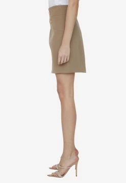 Balmain Grain De Poudre Pencil Mini Skirt Beige -Evening Dresses Popular Store MzUzNjk4