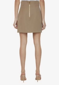 Balmain Grain De Poudre Pencil Mini Skirt Beige -Evening Dresses Popular Store MzUzNjk5