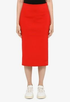 Marc Jacobs Jersey Pencil Skirt Red