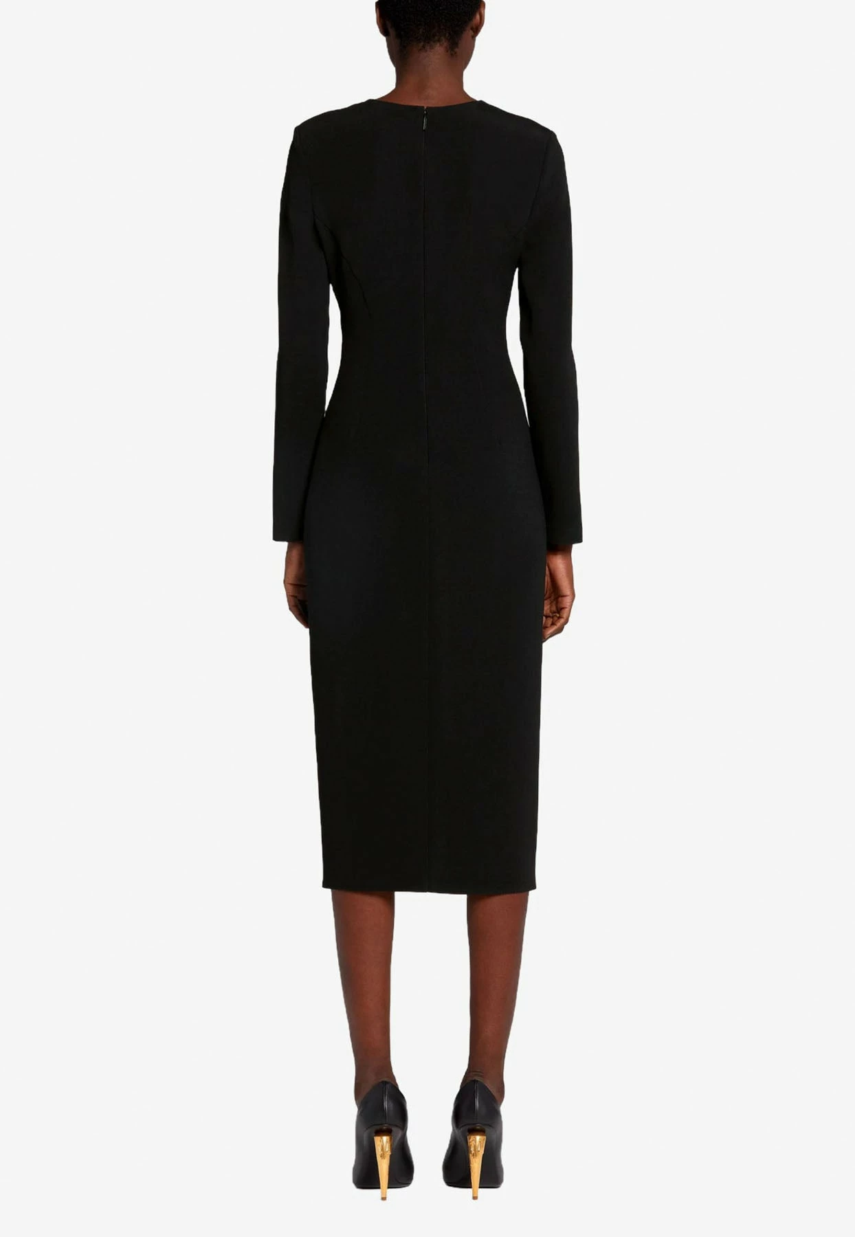 Roberto Cavalli Tiger Tooth Zip Midi Dress Black 3 Roberto Cavalli Tiger Tooth Zip Midi Dress Black - Image 3