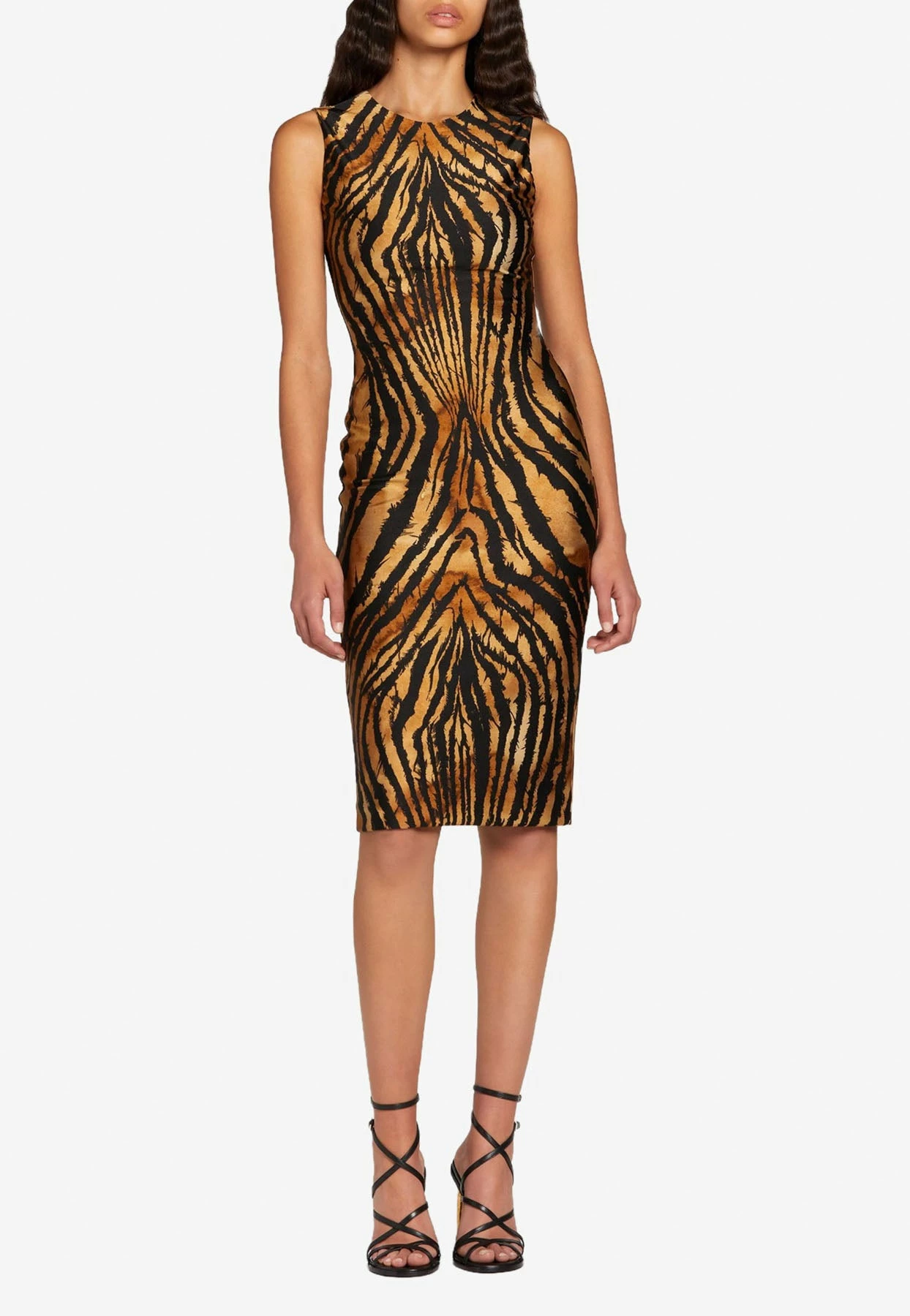 Roberto Cavalli Freedom Tiger Print Dress Brown 1 Roberto Cavalli Freedom Tiger Print Dress Brown