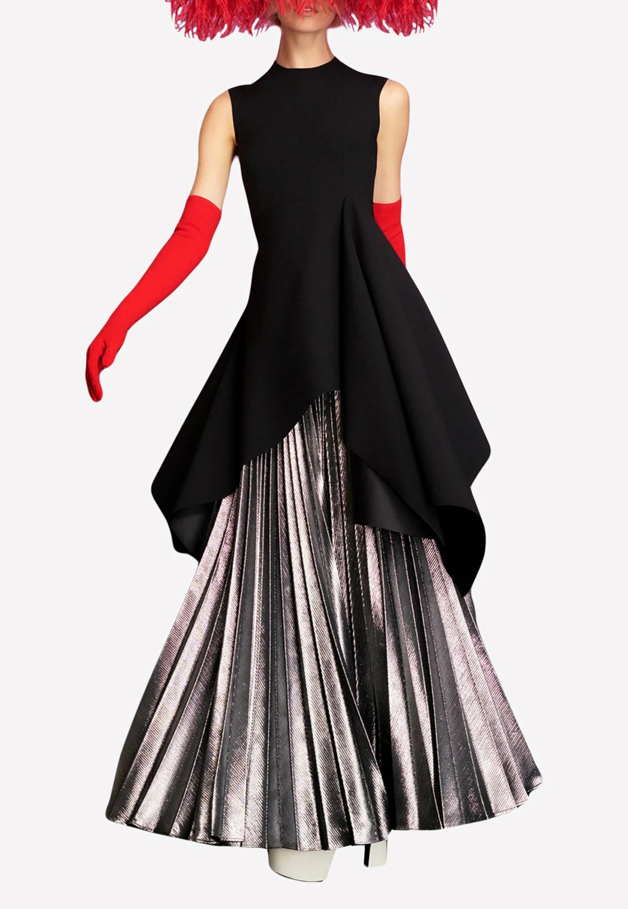 Solace London Henley Pleated Crepe Maxi Skirt Silver 1 Solace London Henley Pleated Crepe Maxi Skirt Silver