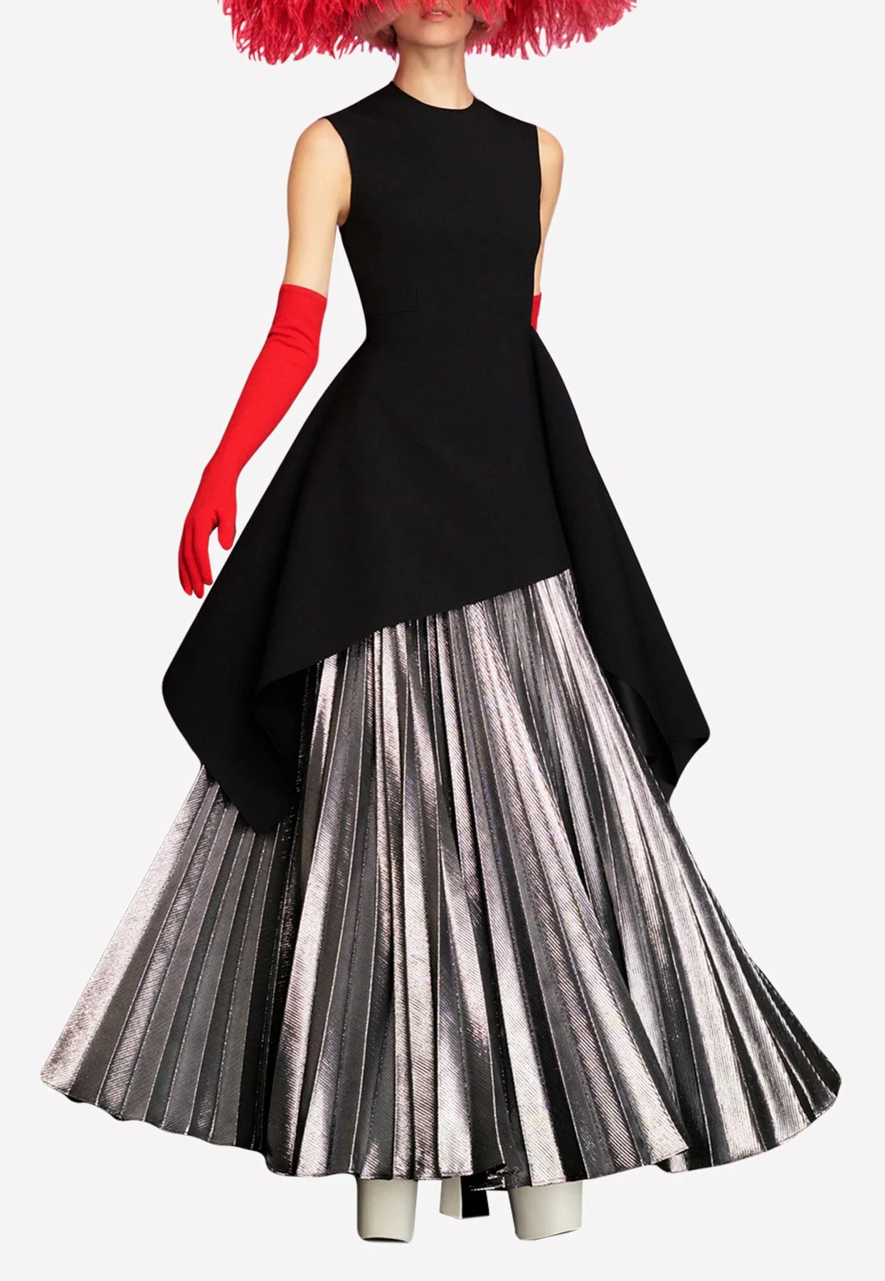 Solace London Henley Pleated Crepe Maxi Skirt Silver 2 Solace London Henley Pleated Crepe Maxi Skirt Silver - Image 2